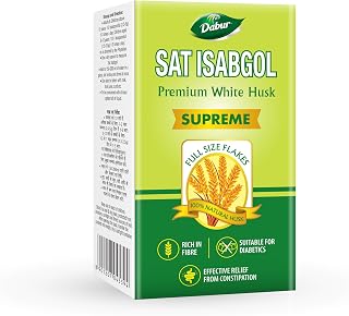 Dabur Sat Isabgol (Psyllium Husk) - 50g | Rich in Fiber | Provides Effective Relief from Constipation & Bloating | Promotes Bowel Health | Non-Habit Forming | 100% Ayurvedic