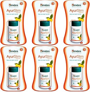 Himalaya's AyurSlim for Safe & Natural Ayurvedic Slimming Solution (60 X 6) Tablets