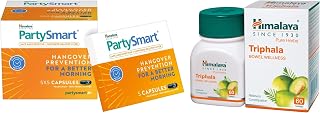 Himalaya Party Smart Capsules - 25 Capsules, White & Himalaya Herbals Triphala - 60 Capsules