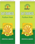 Dabur Sat Isabgol (Psyllium Husk) - 180/200 g | Rich in Fiber | Provides Effective Relief From Constipation & Bloating | Promotes Bowel Health | Non Habit Forming | 100% Ayurvedic (Pack of 2)