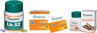 Himalaya Partysmart, 25 Capsules &Ashvagandha - 60 Tablets & Liv.52 Tablets - 100 Counts