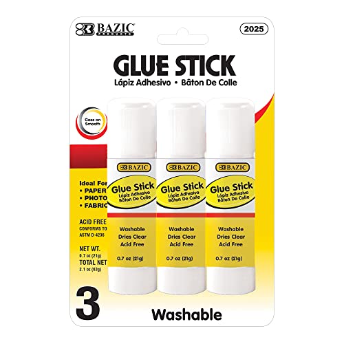 Bazic Glue Stick Washable 21 g Pack Of 3 No 2025