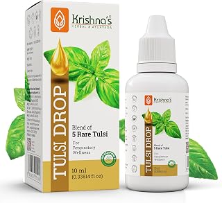 Krishna's Tulsi Drops- Concentrated Drops of 5 Rare Tulsi for Natural Immunity Boosting 10 ml |No Added Preservatives | Manufactured in Glass DistillationUnit