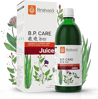 KRISHNA'S HERBAL & AYURVEDA Bp Care Juice -1000 Ml | Ayurvedic Way To Manage Bp & Cholesterol Level With Sarpgandha, Shankhpishi & 3 Natural Herbs