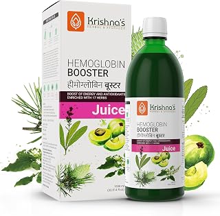 KRISHNA'S HERBAL & AYURVEDA Hemoglobin Booster Juice-1000 Ml|Helps To Improve Your Haemoglobin Count|Goodness Dev Daru, Kutki, Amla & 13 Other Super Herbs