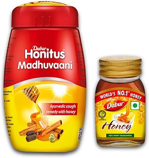 Dabur Honitus Madhuvaani Ayurvedic Cough & Cold Remedy with Honey, 100g