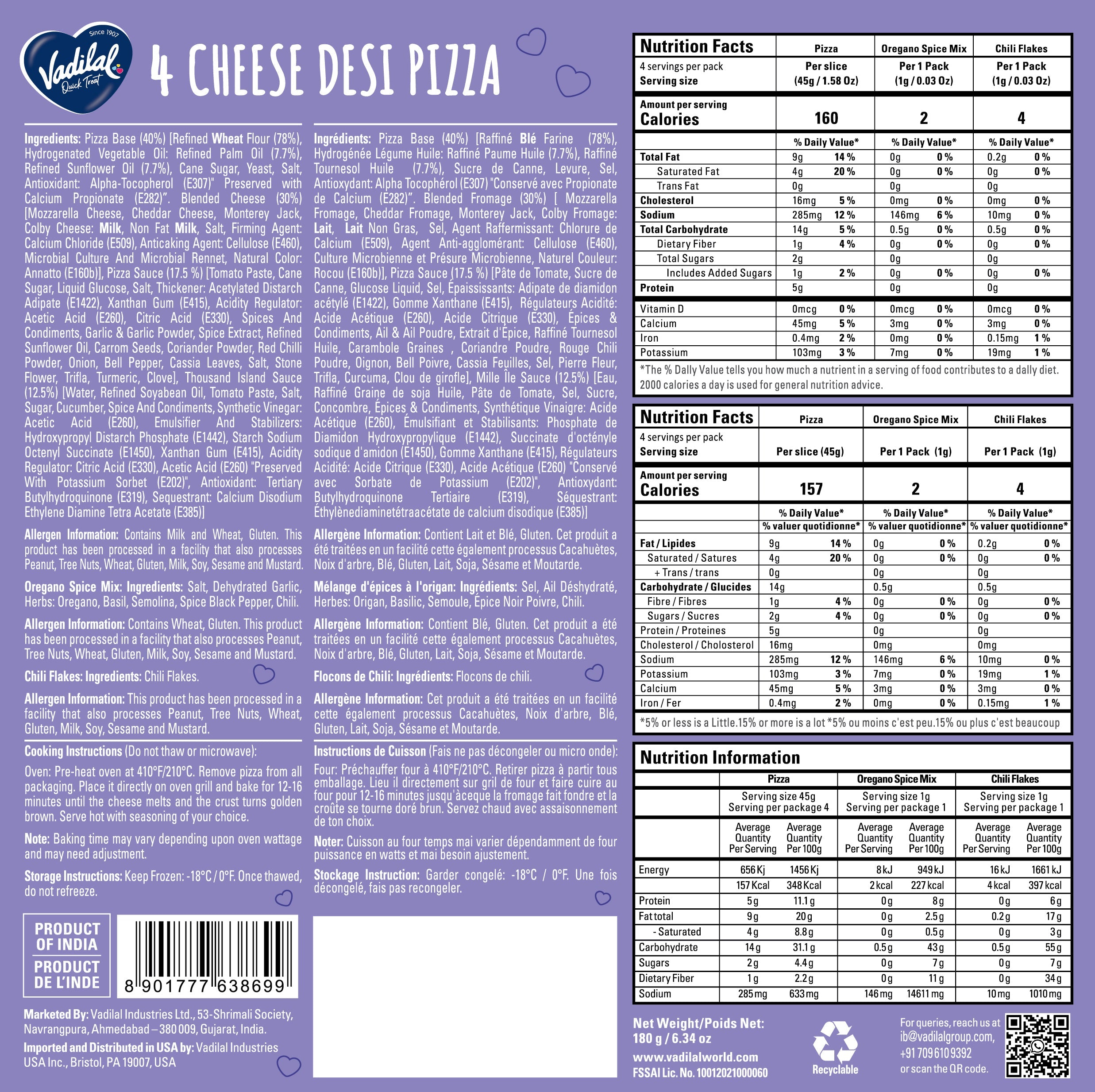 Vadilal 4 CHEESE Pizza
