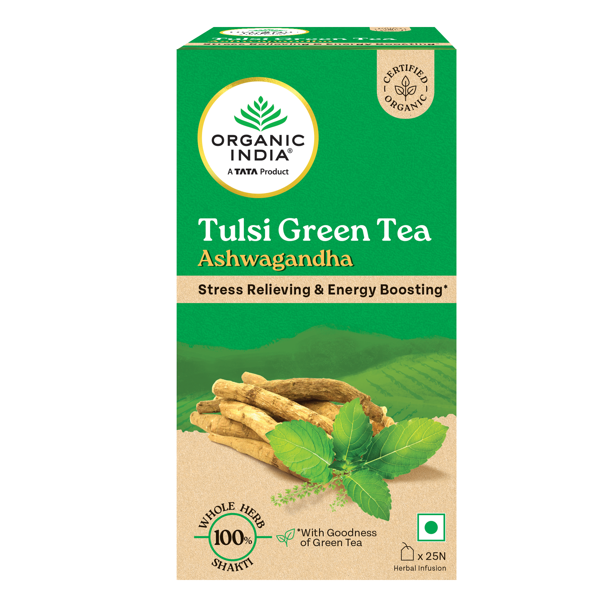 Organic India Tulsi Ashwagandha Tea 25 T Bags