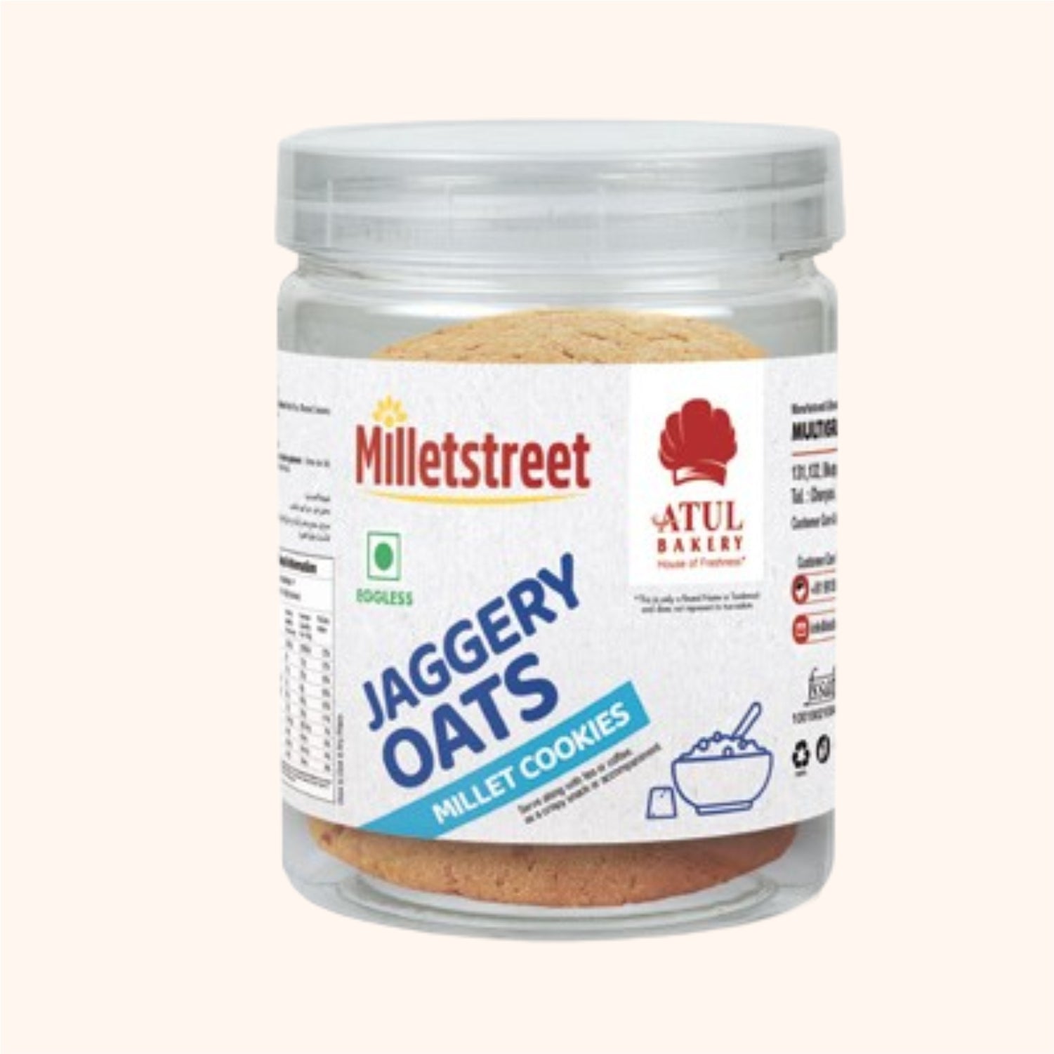 Atul Jaggery Oats Millet Cookies 300 g