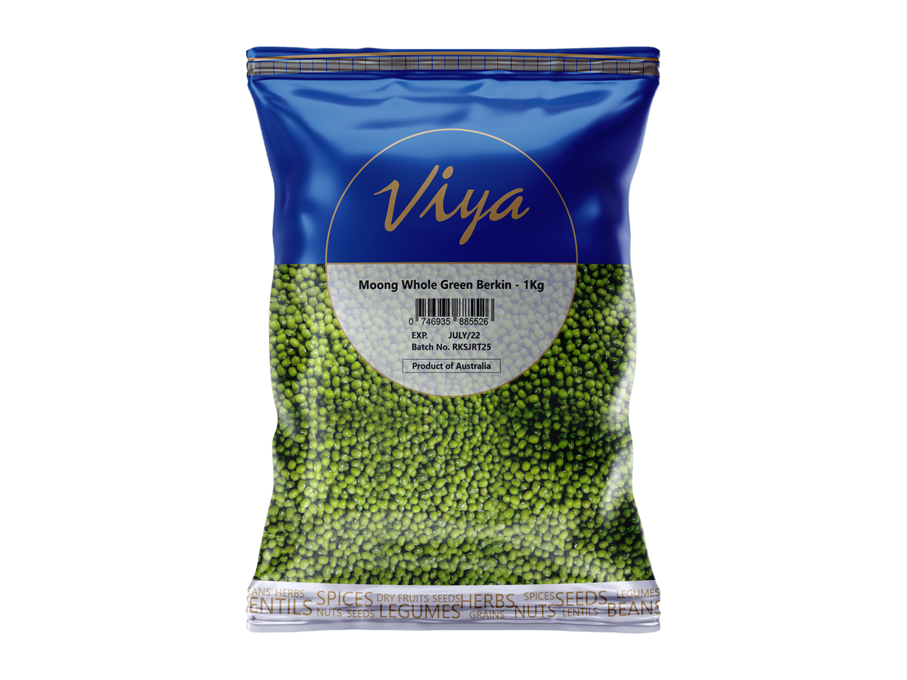 Viya Moong Whole Green Berkin - 1 kg