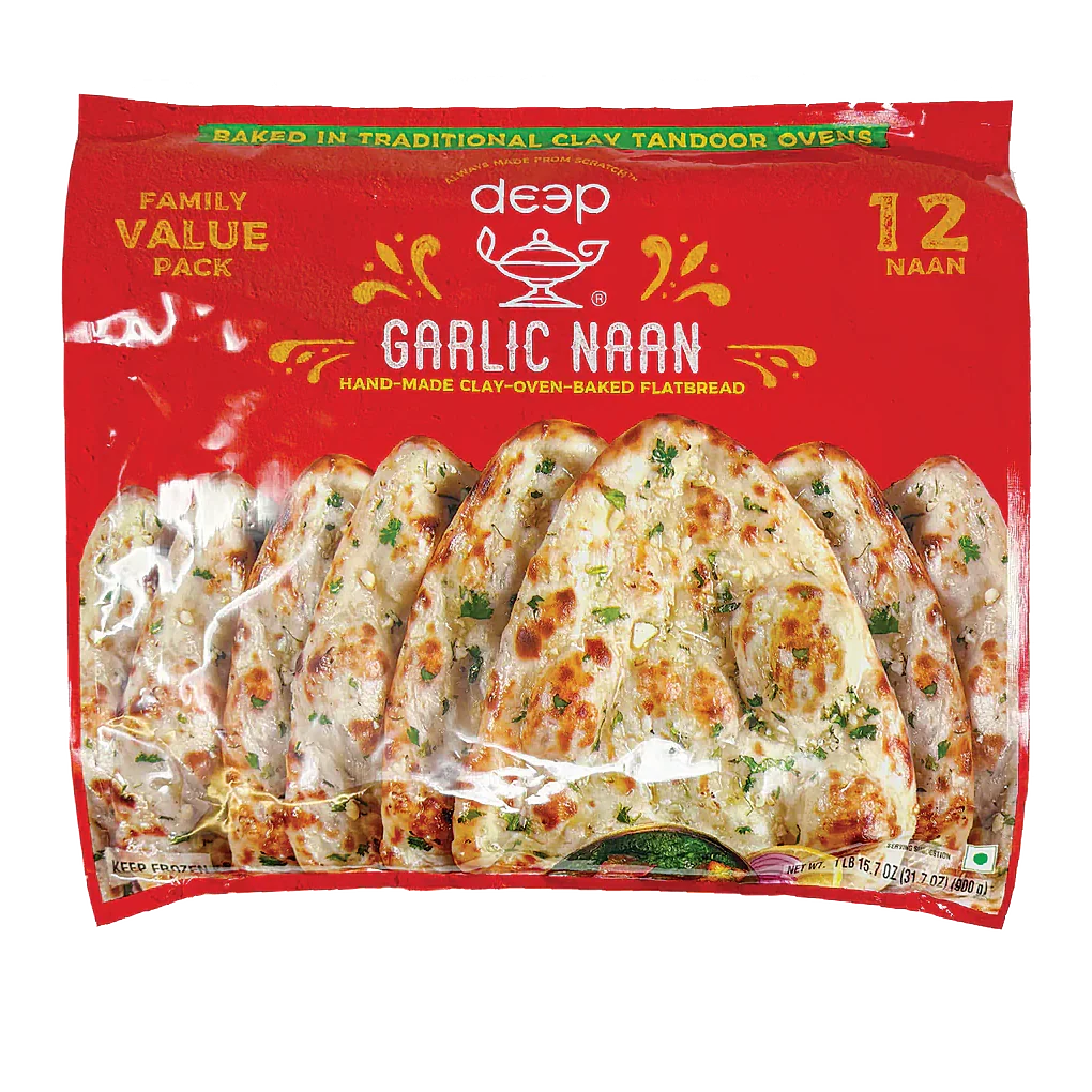Deep Garlic Naan 4 pcs