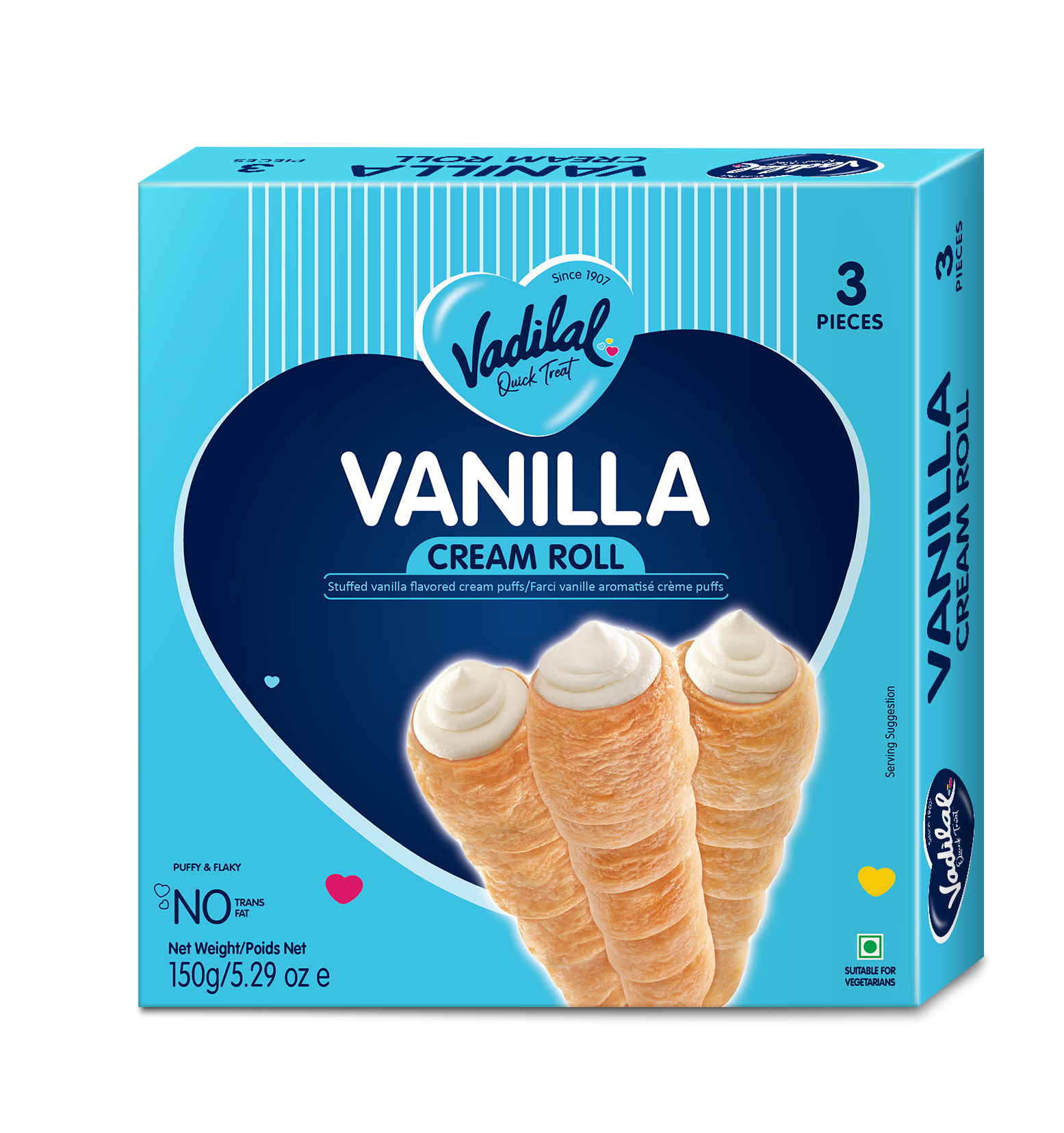 Vadilal Vanila Cream Roll 150 g