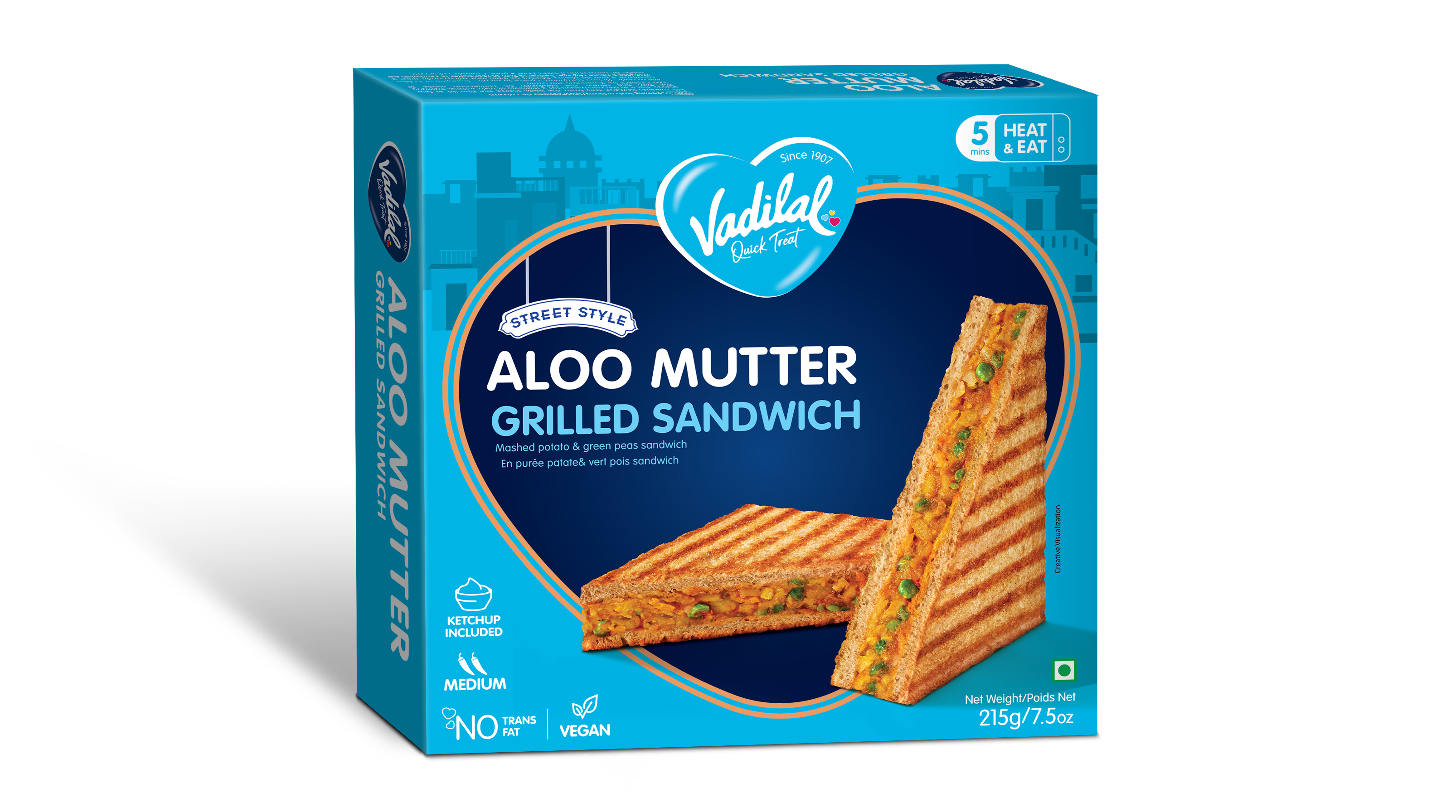 Vadilal Aloo Mutter Grilled Sandwich 215 g