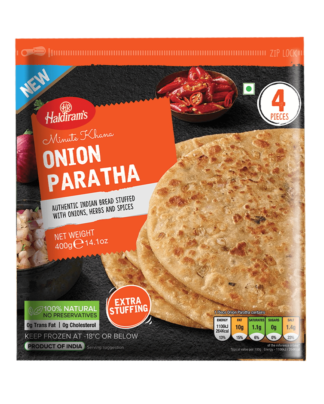 Haldirams D Hf Onion Paratha