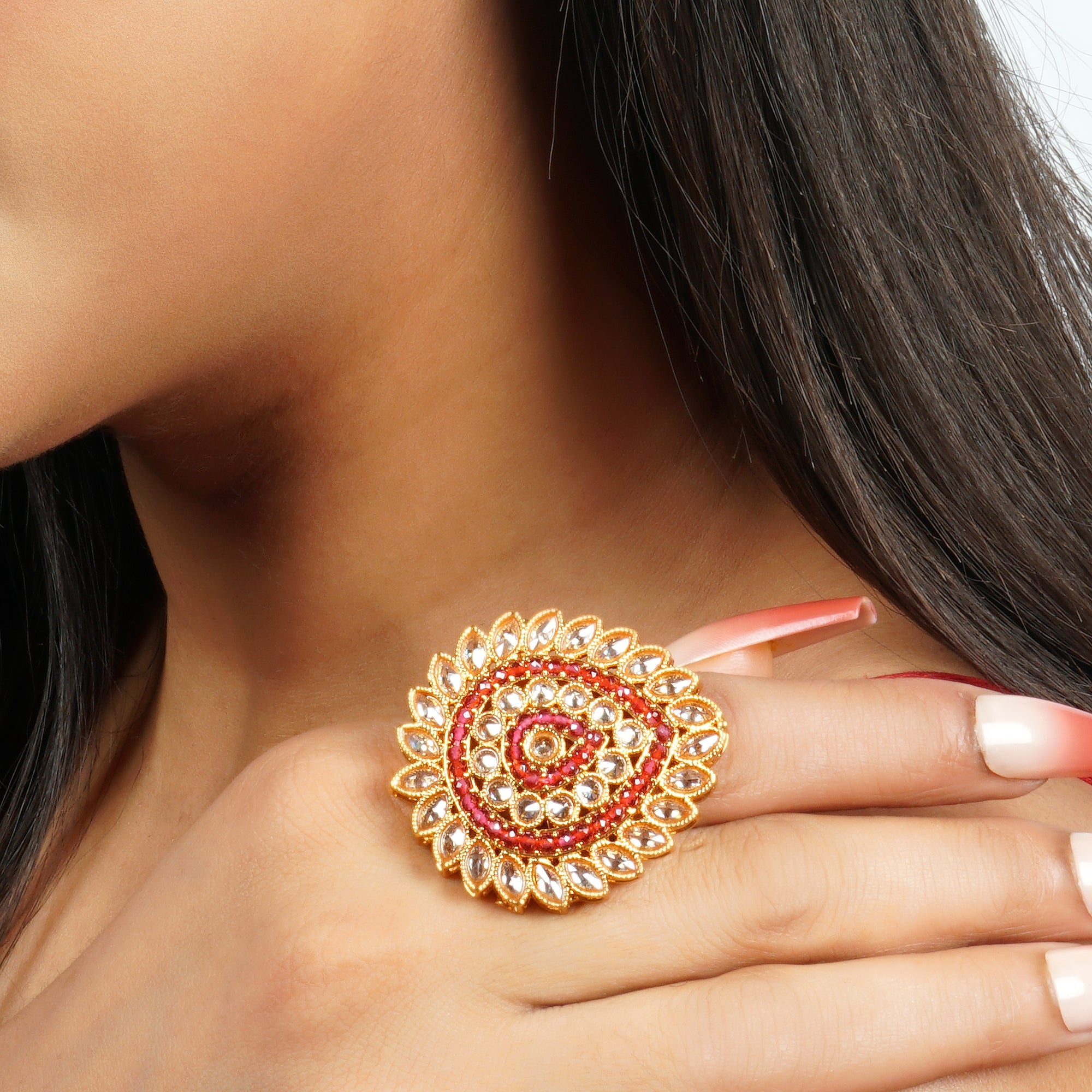 Ruby Sunburst Statement Ring