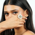 Emerald Petal Statement Ring