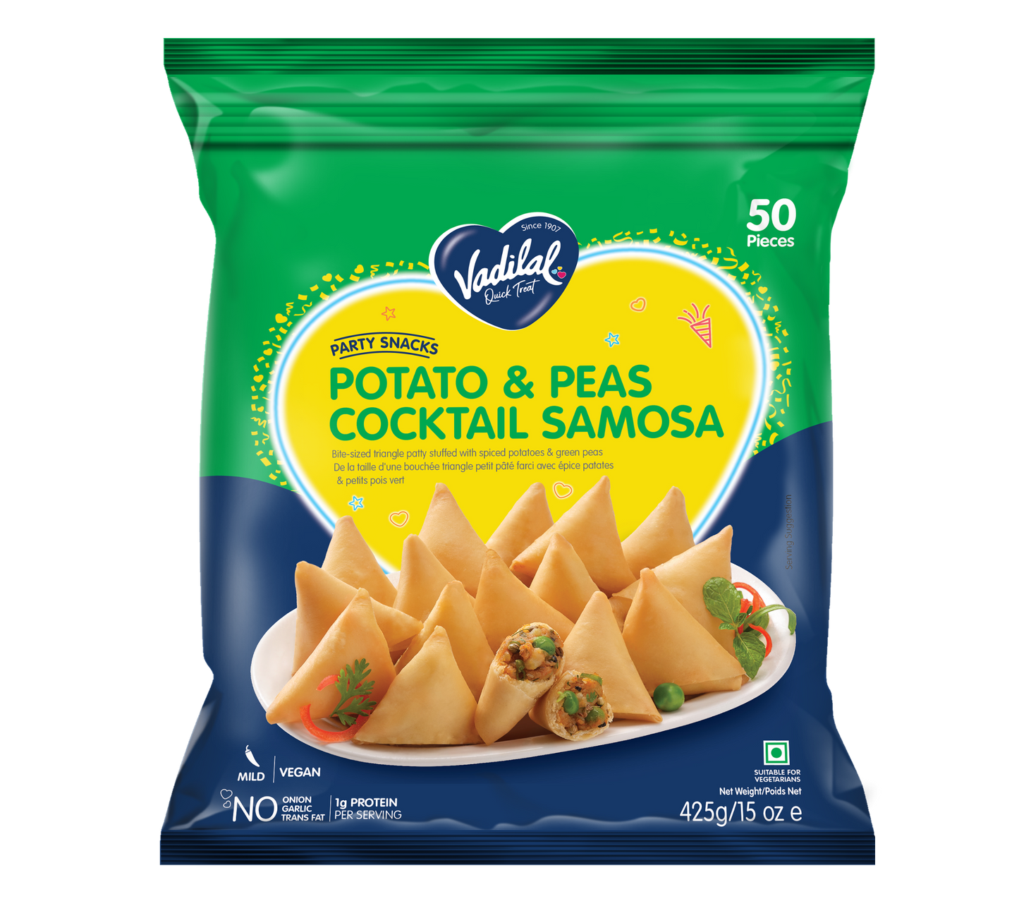 Vadilal Potato & Peas Cocktail Samosa 425 g