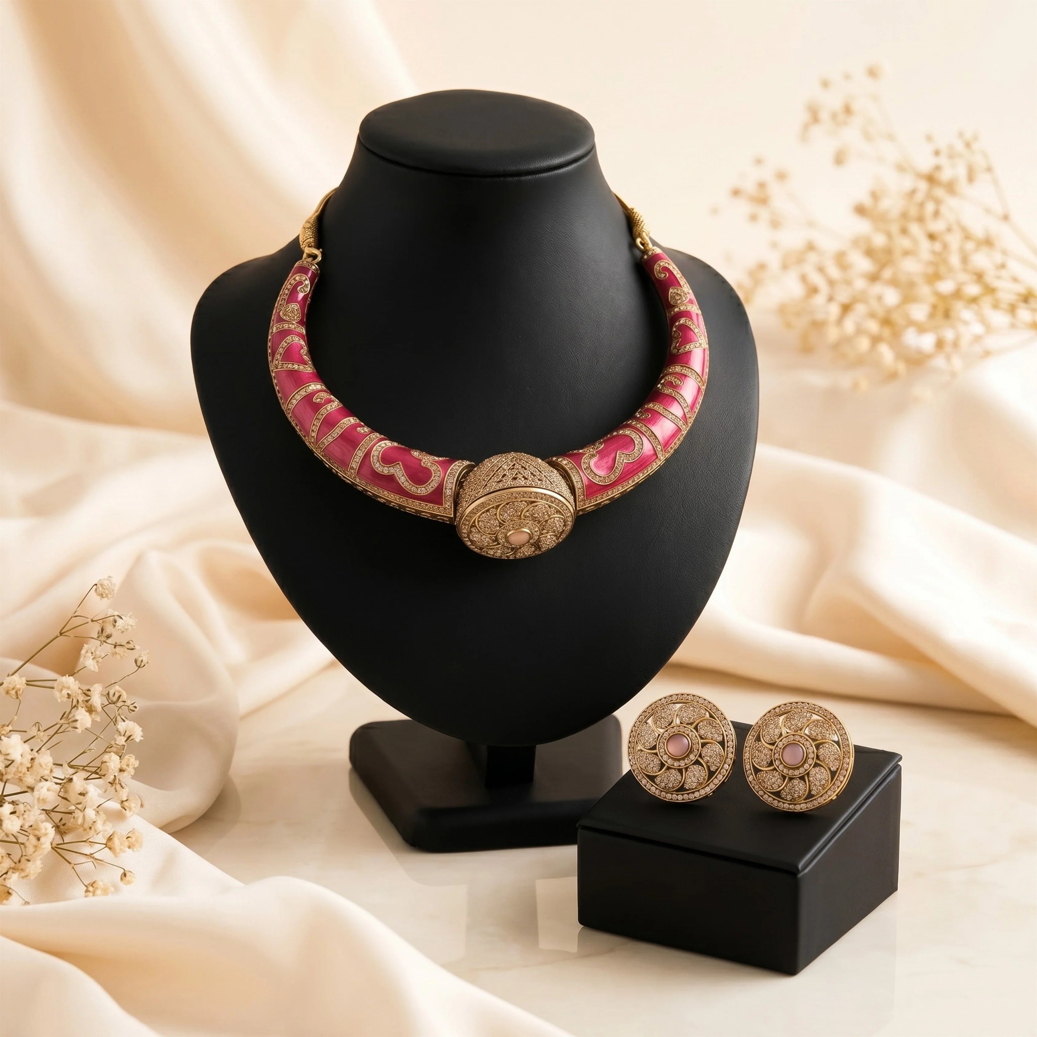 Royal Rani Pink Meenakari Choker Set