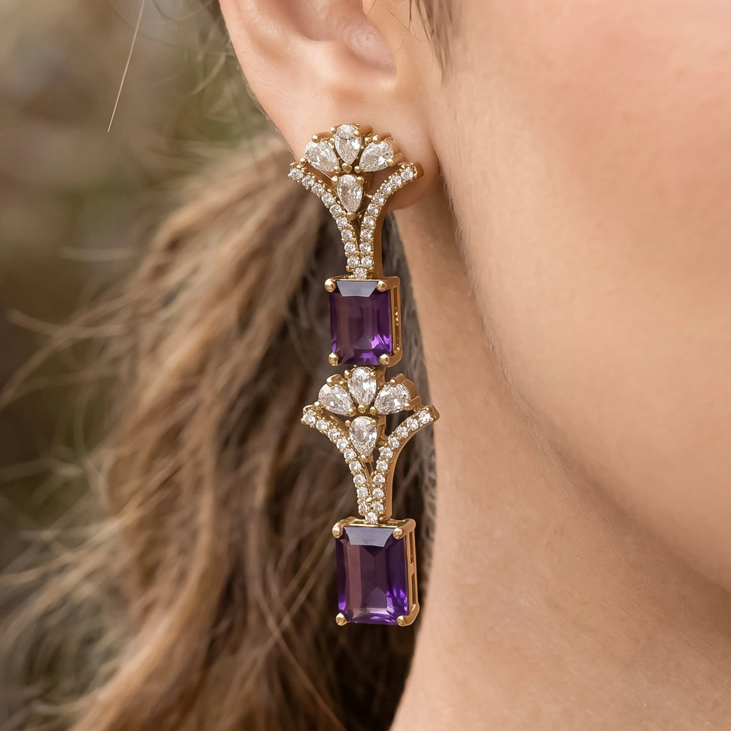 Royal Amethyst Blossom Necklace Set
