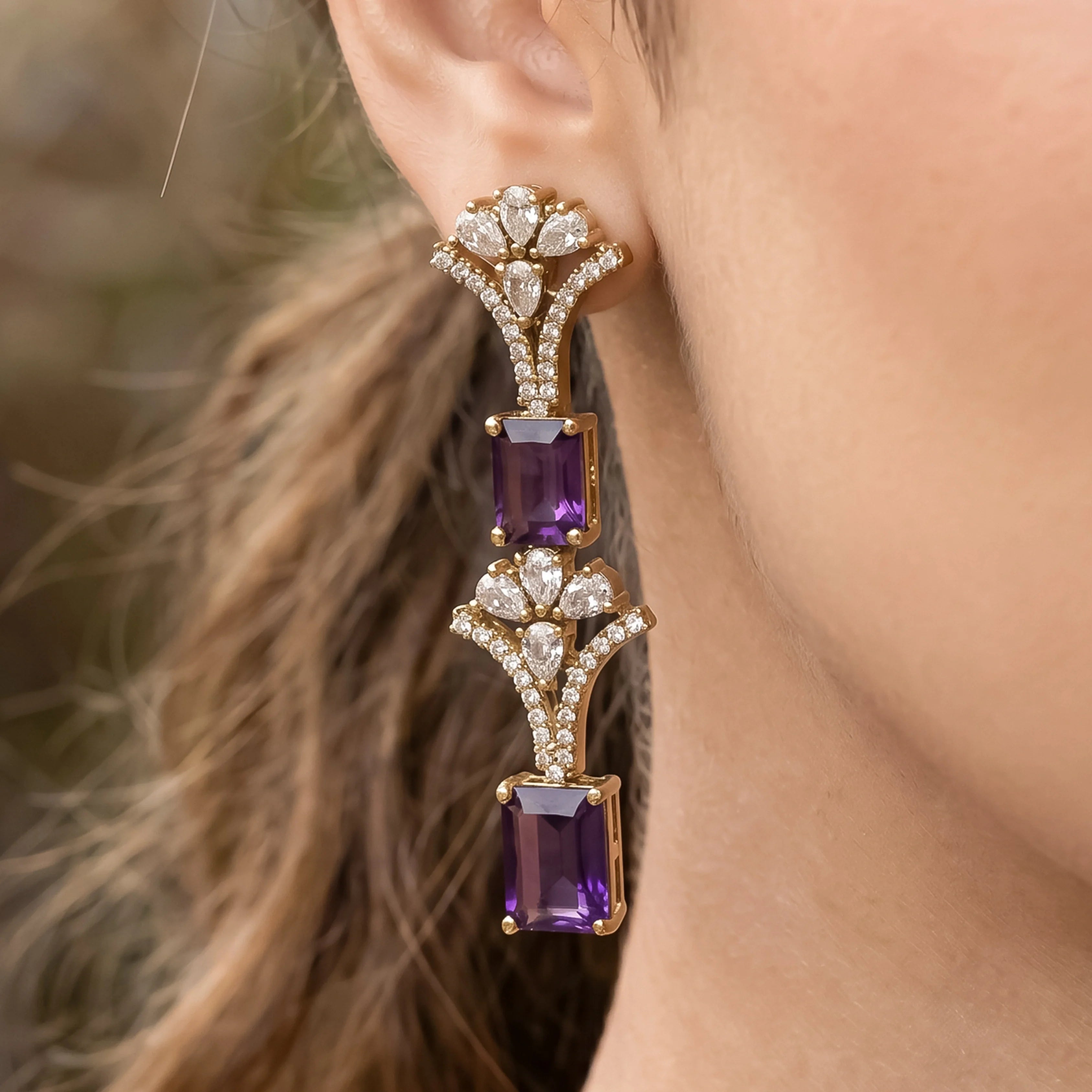Royal Amethyst Blossom Necklace Set