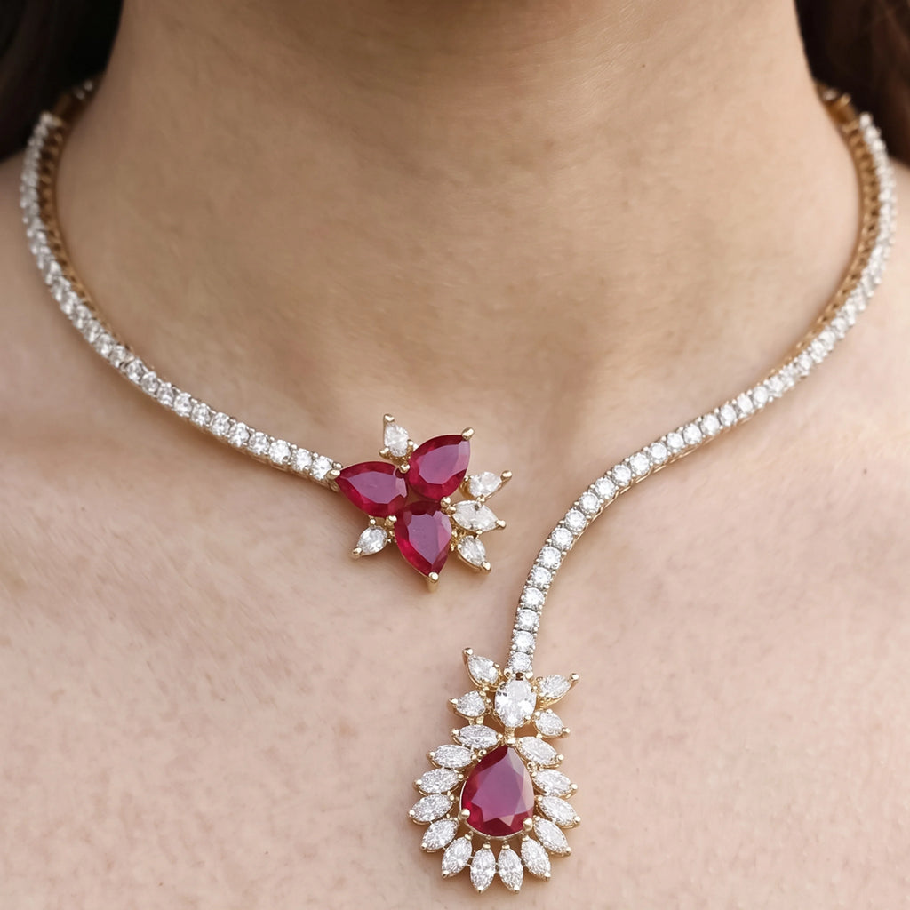 Ruby Sapphire Aura Choker