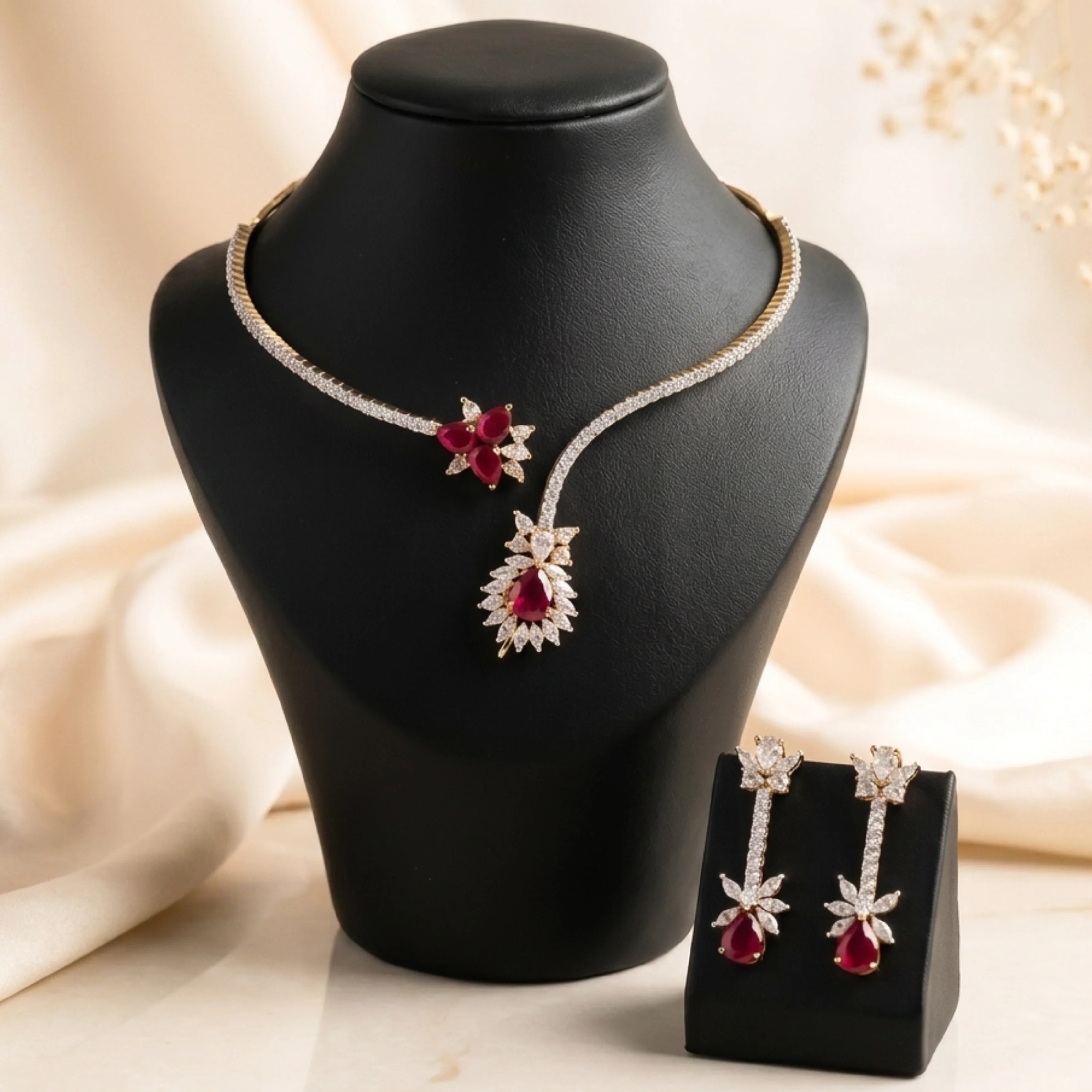Ruby Sapphire Aura Choker