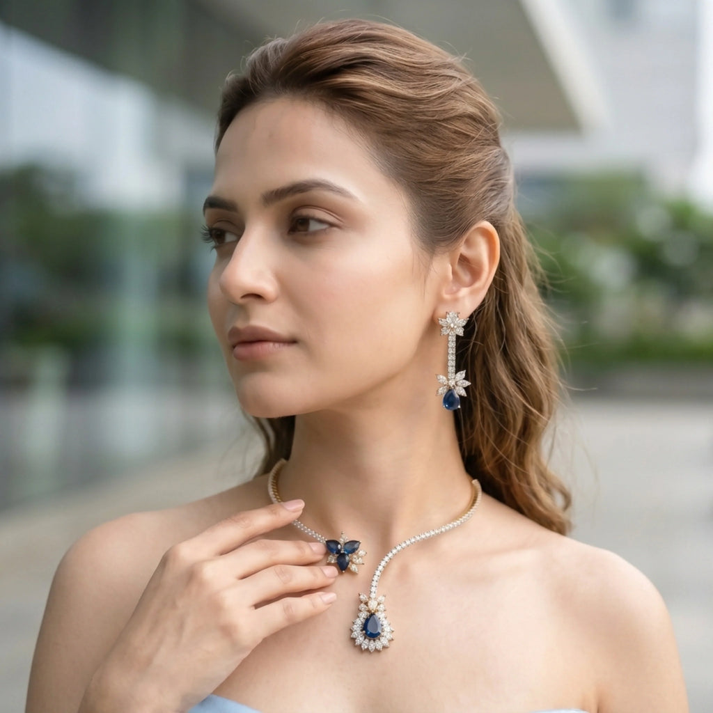 Blue Sapphire Aura Choker