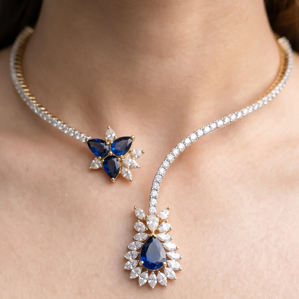 Blue Sapphire Aura Choker
