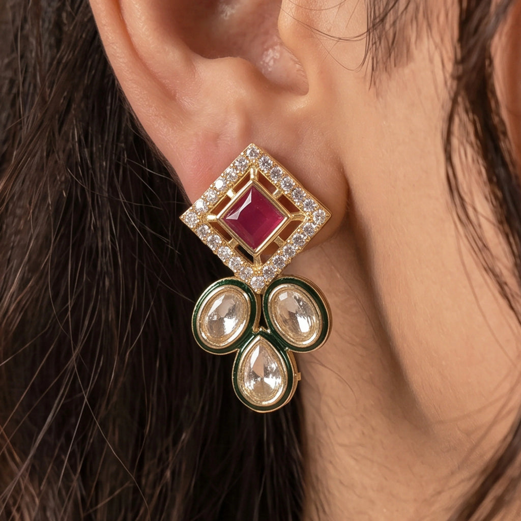 Royal Kundan Bloom Pearl Set