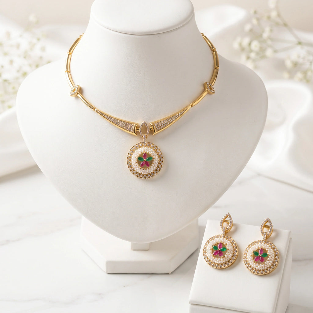 Rosé Blossom Halo Set