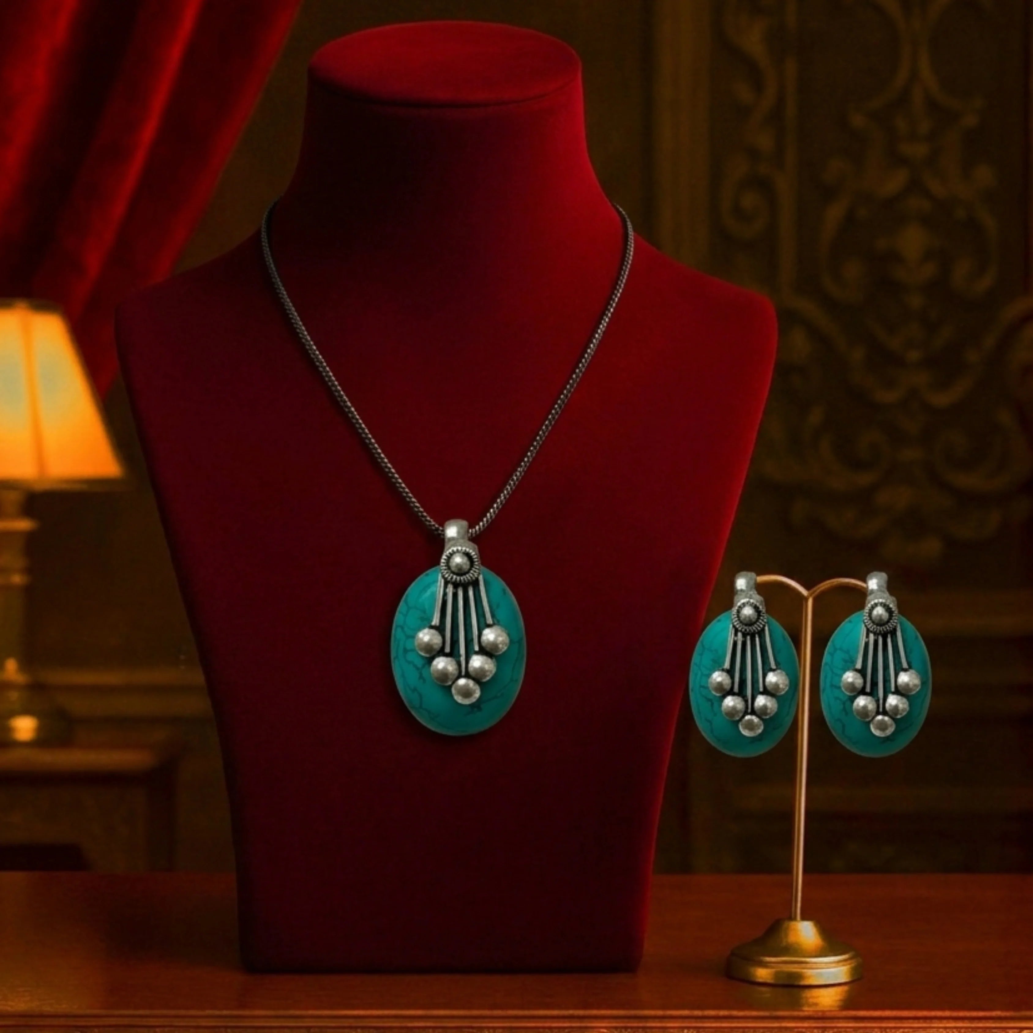 Azure Elegance Pendant Set