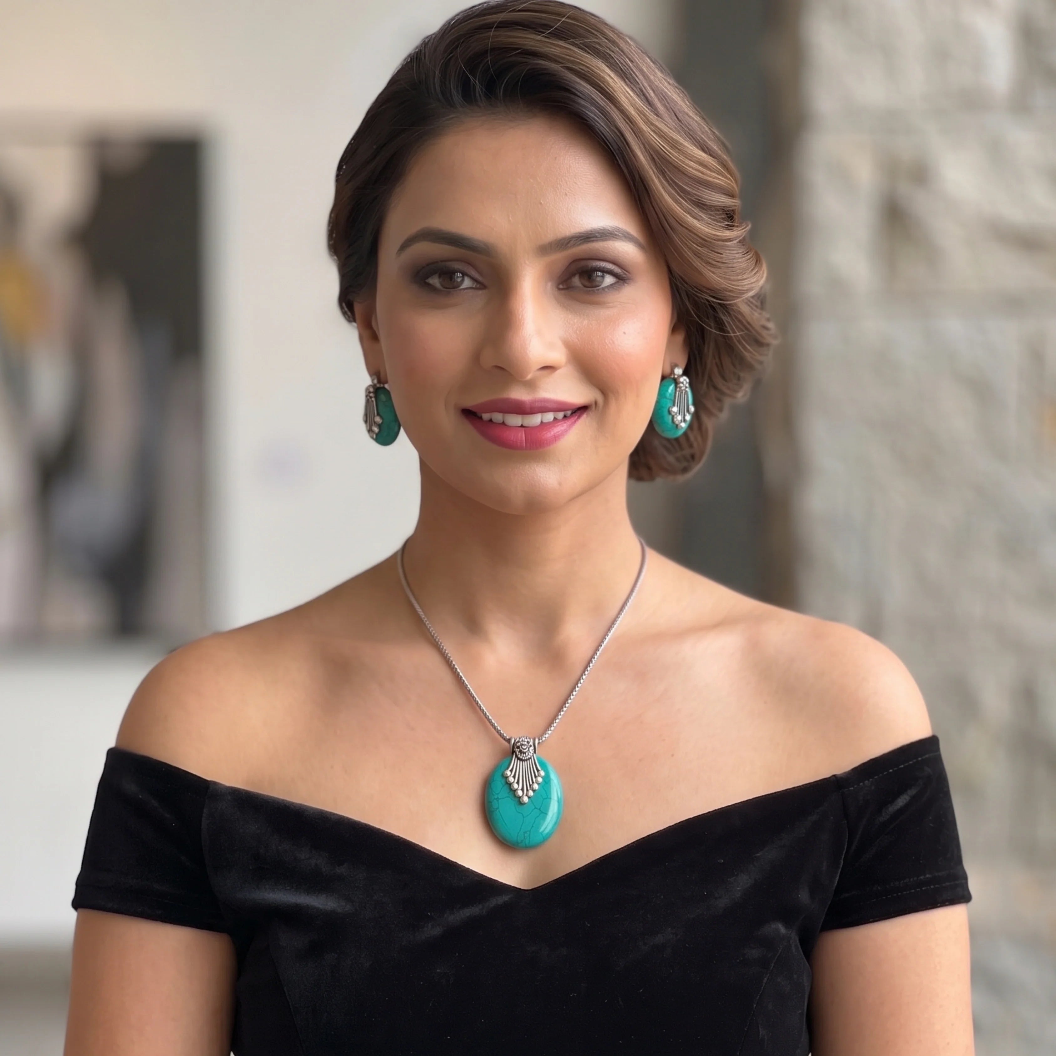 Azure Elegance Pendant Set