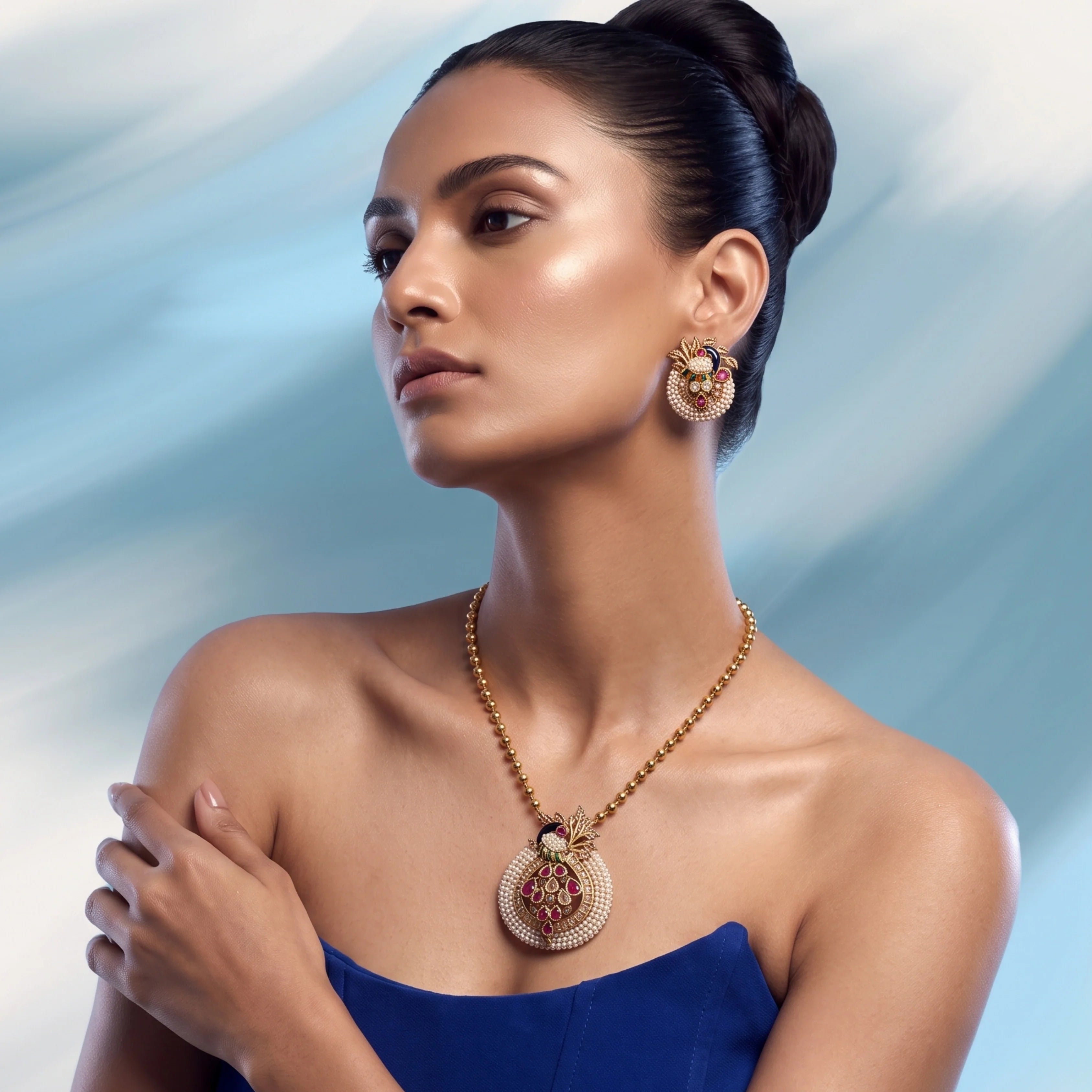 Mayura Pearl Heritage Pendant Set
