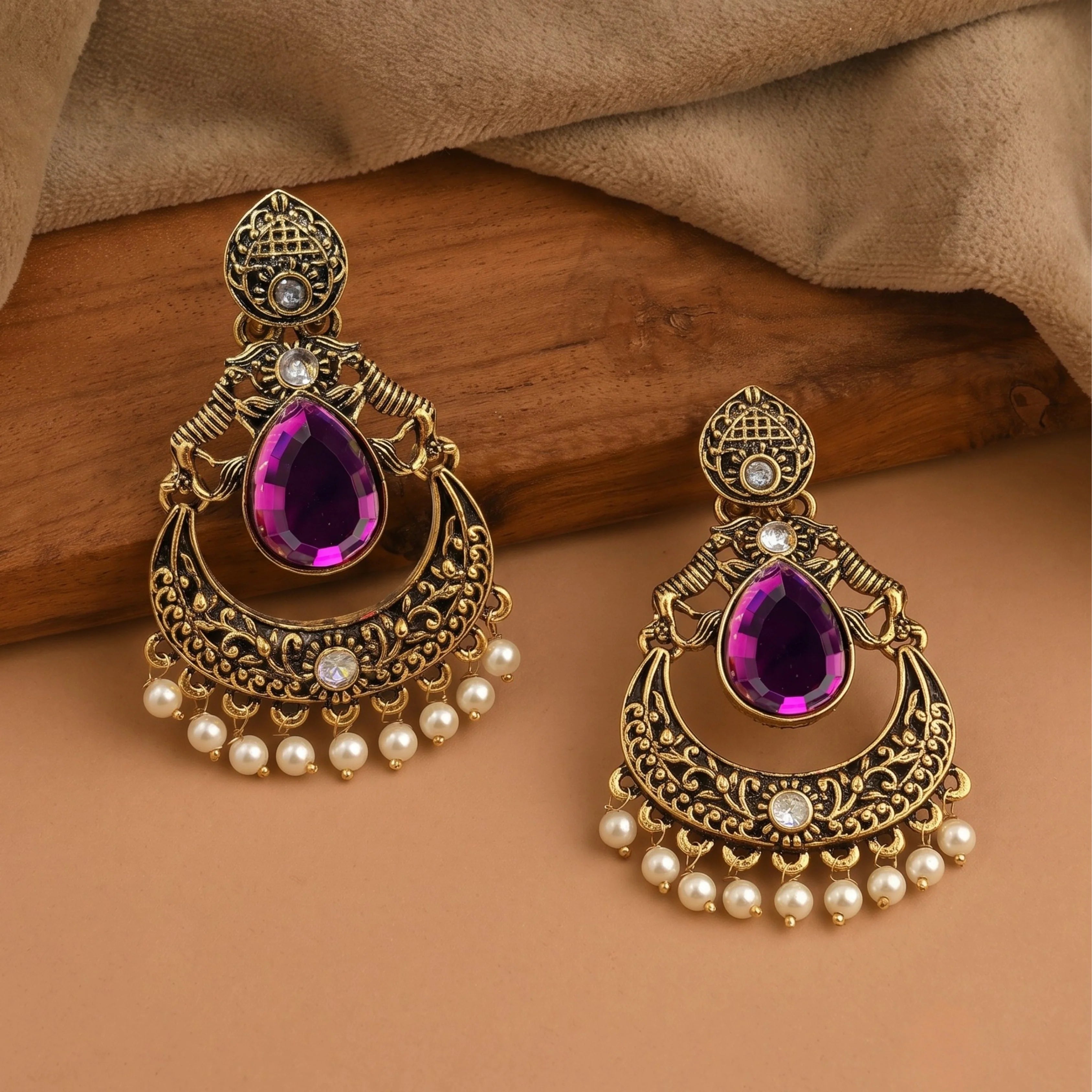 Rajsi Amethyst Chandrika Earrings
