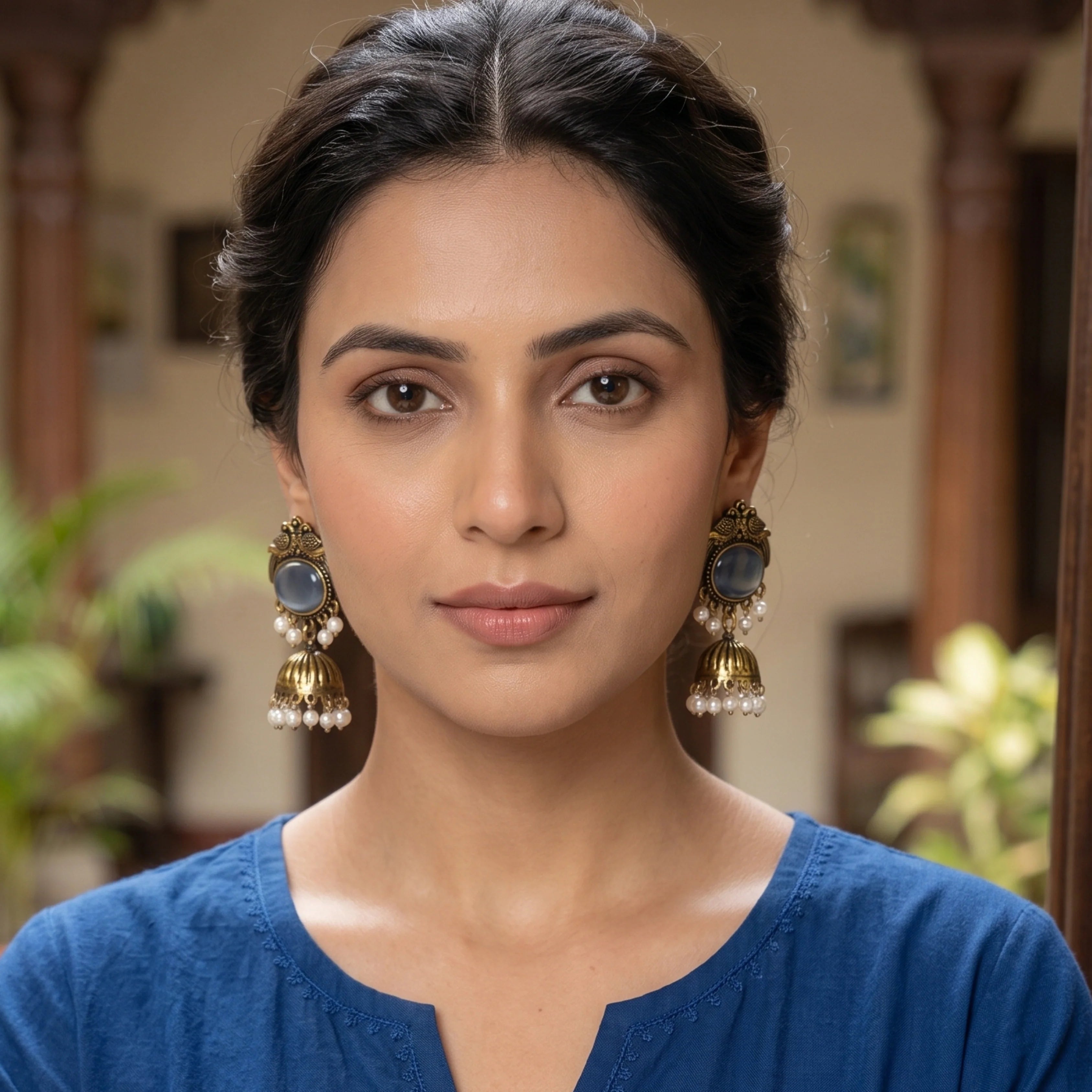 Smoky Pearl Jhumkas