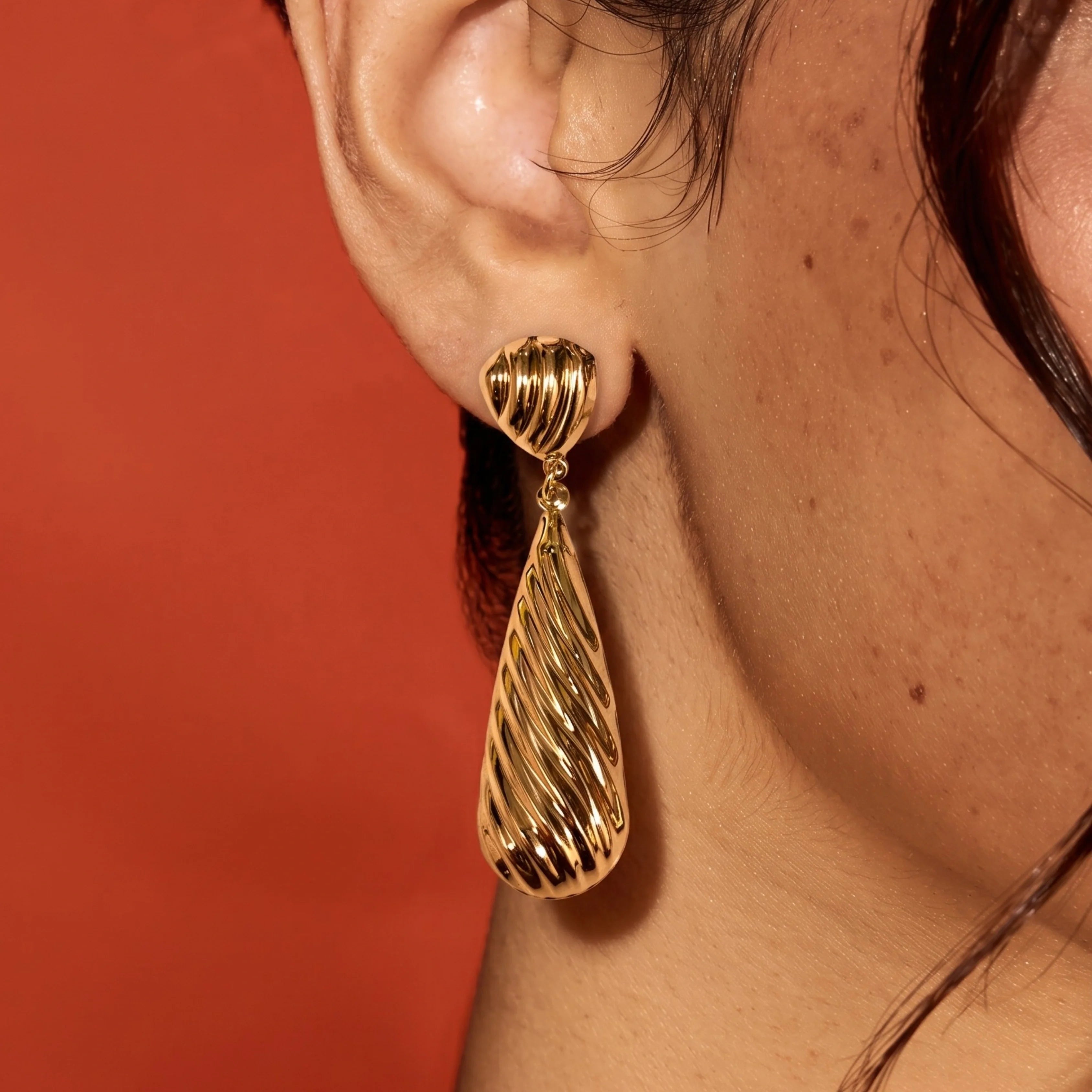 Golden Ripple Luxe Earrings