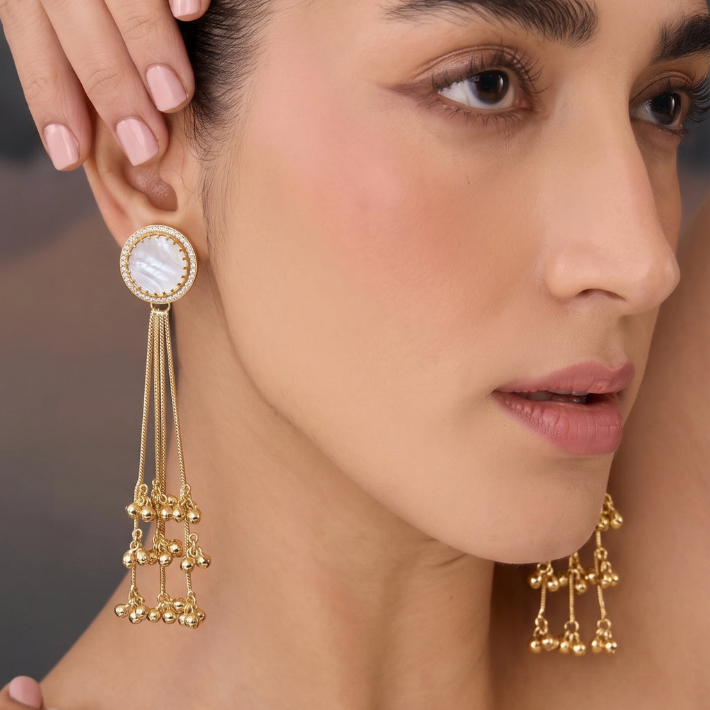 Pearl Noor Tassel Earrings
