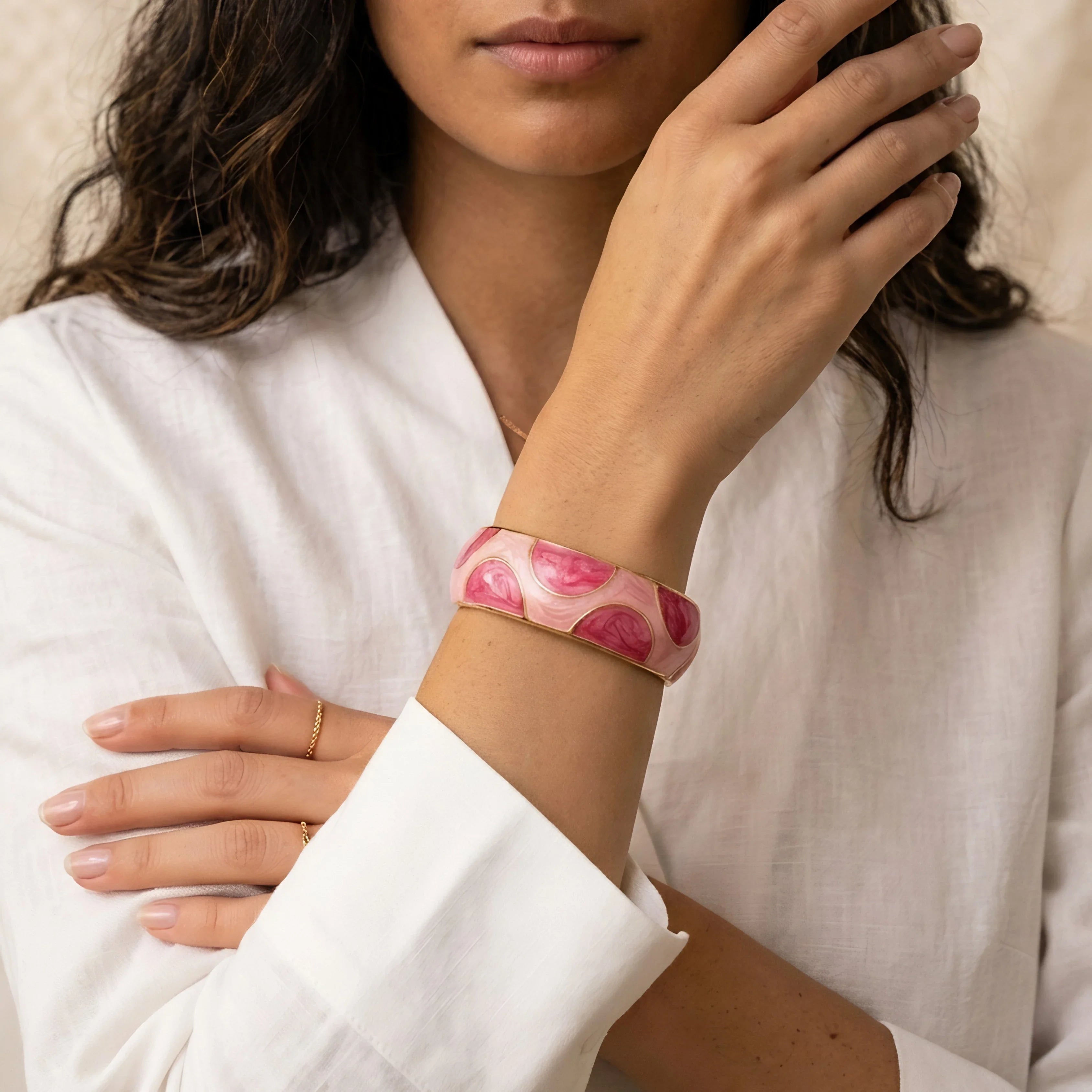 PINK MOSAIC ENAMEL BANGLE