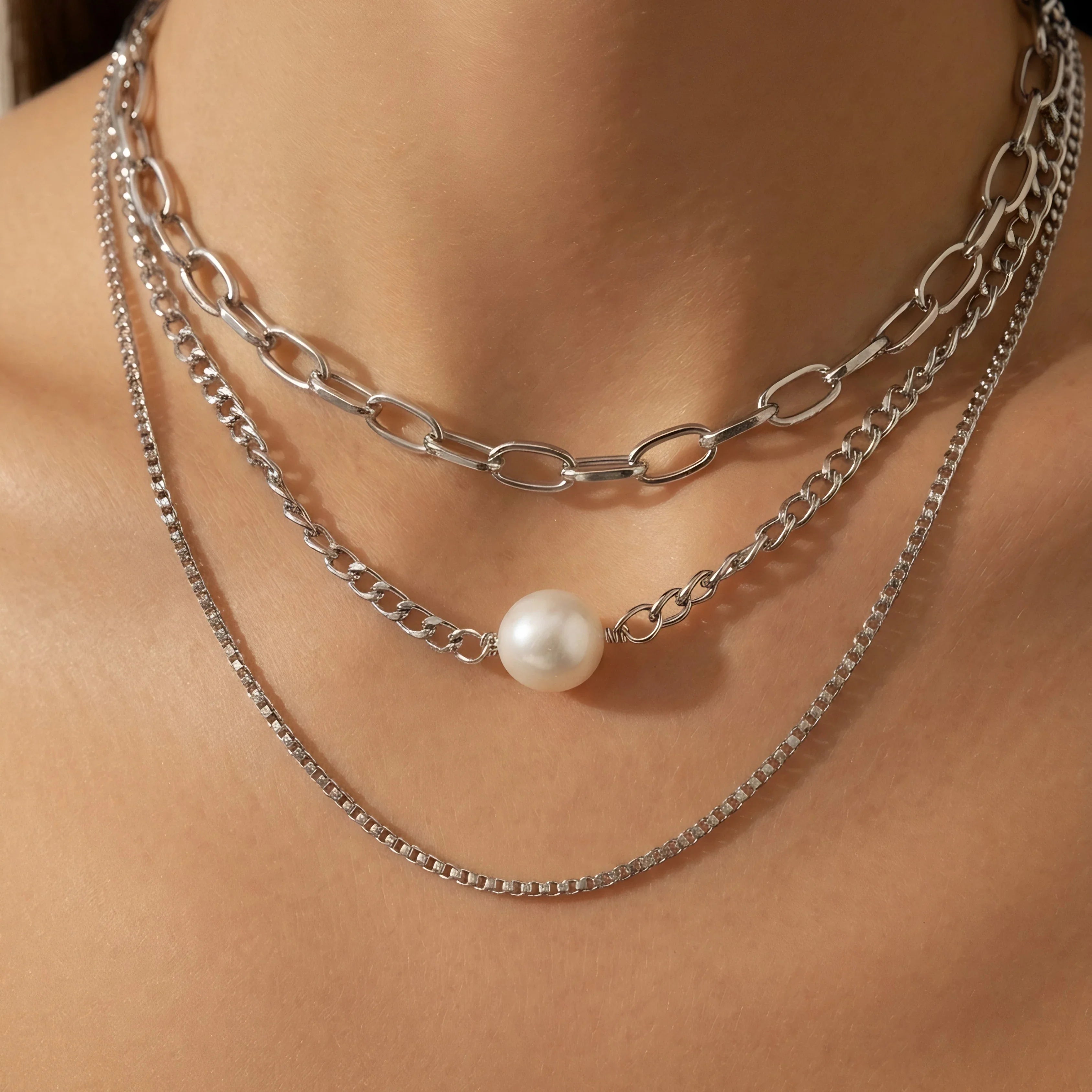 SILVER LAYERED CHAIN