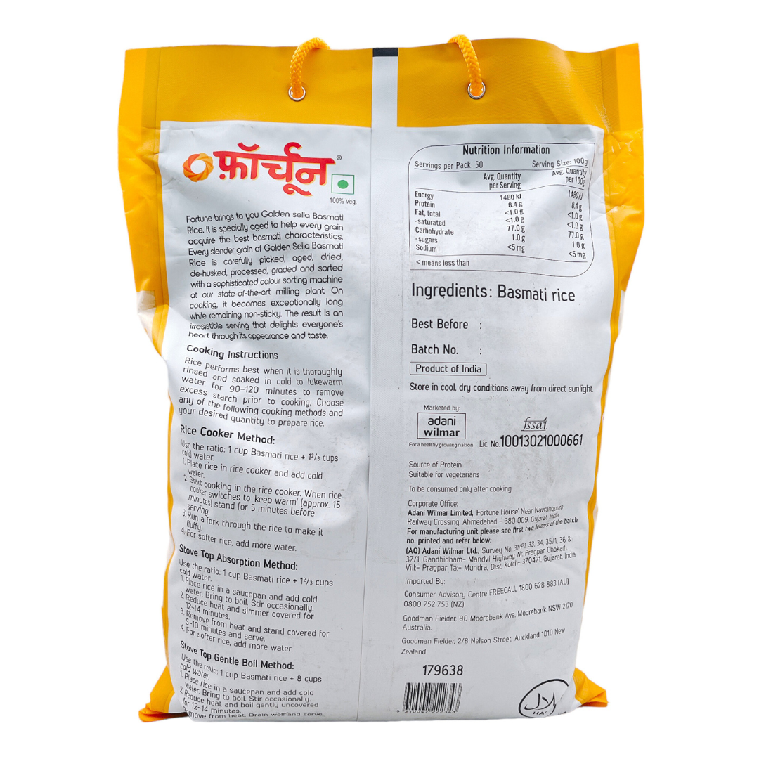 Fortune Golden Sella Basmati Rice 5 kg