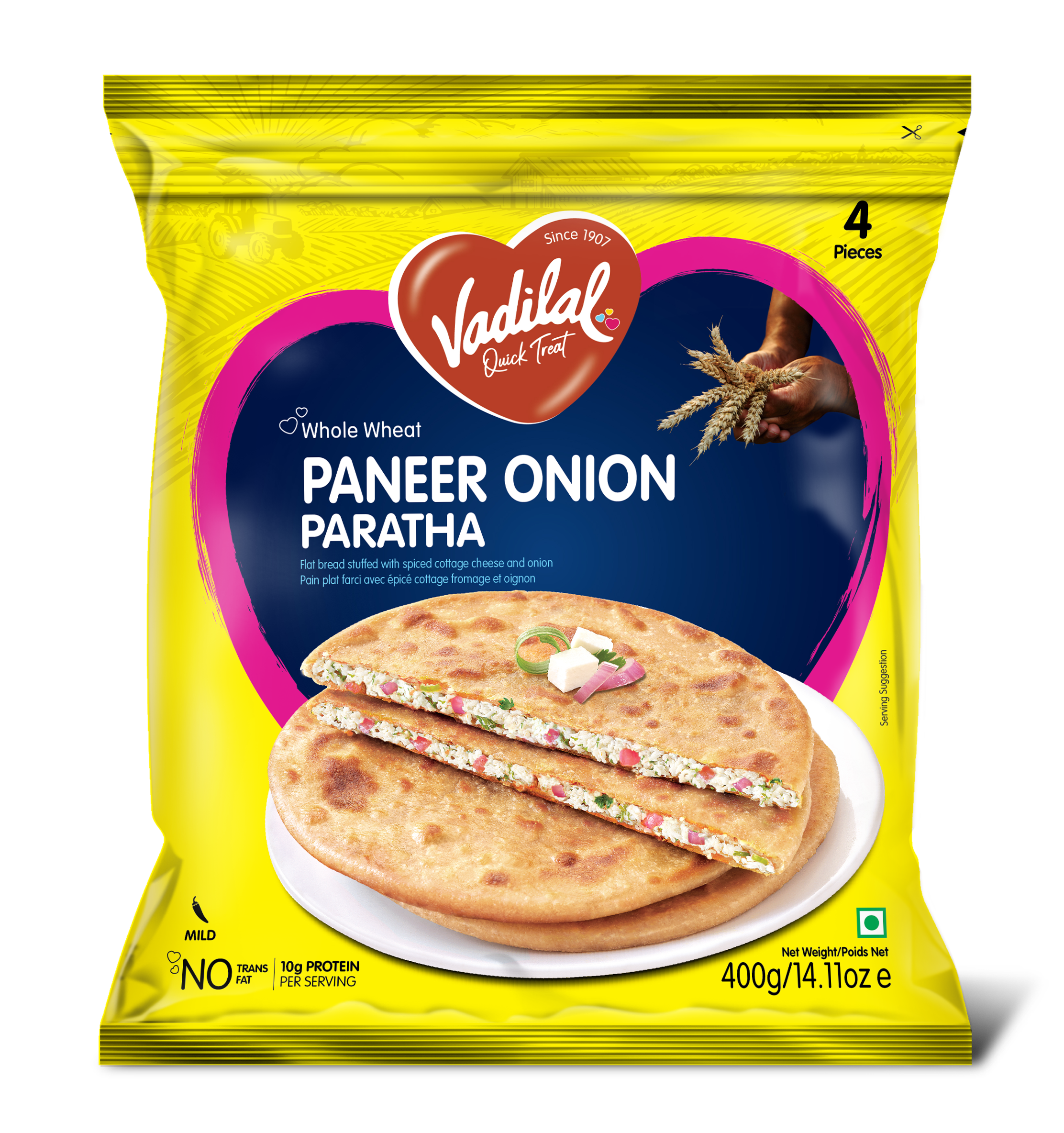 Vadilal Paneer Onion Paratha 400 G