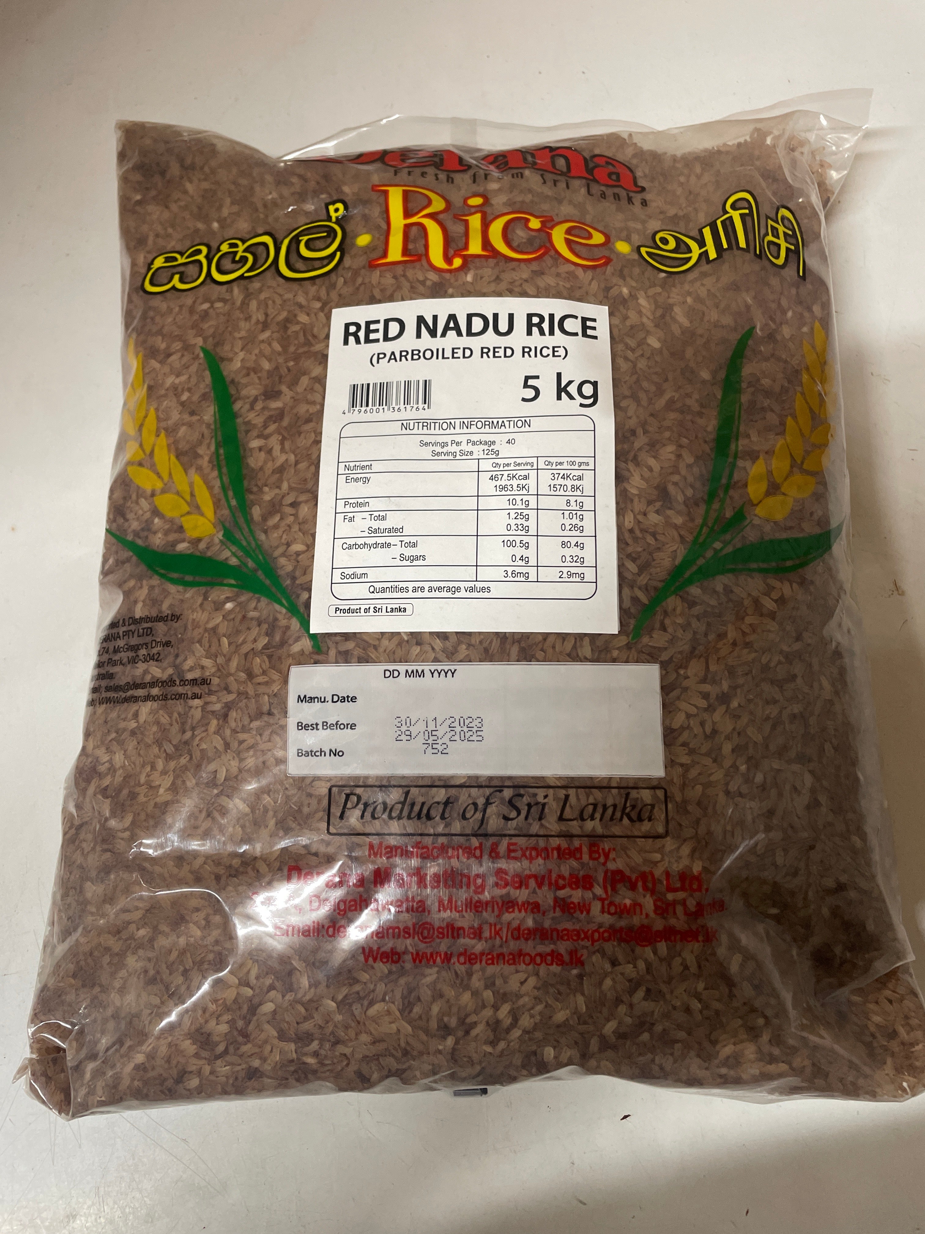 Derana Red Nadu Rice 5 kg