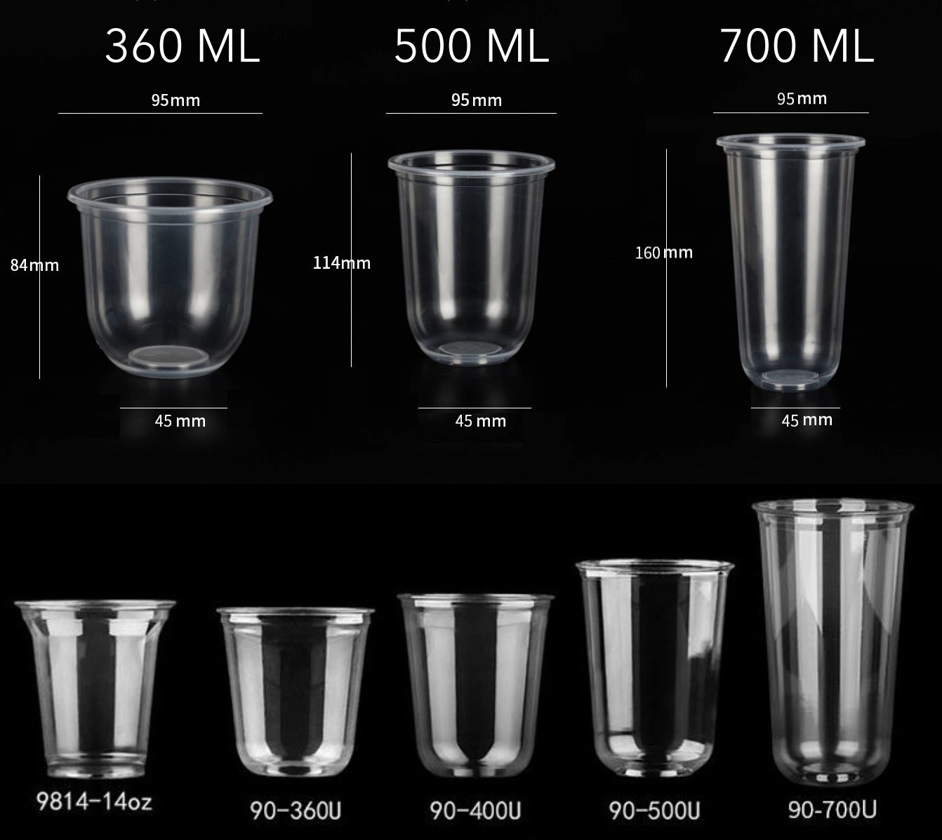 360 ml Plastic Cups 20 Pieces