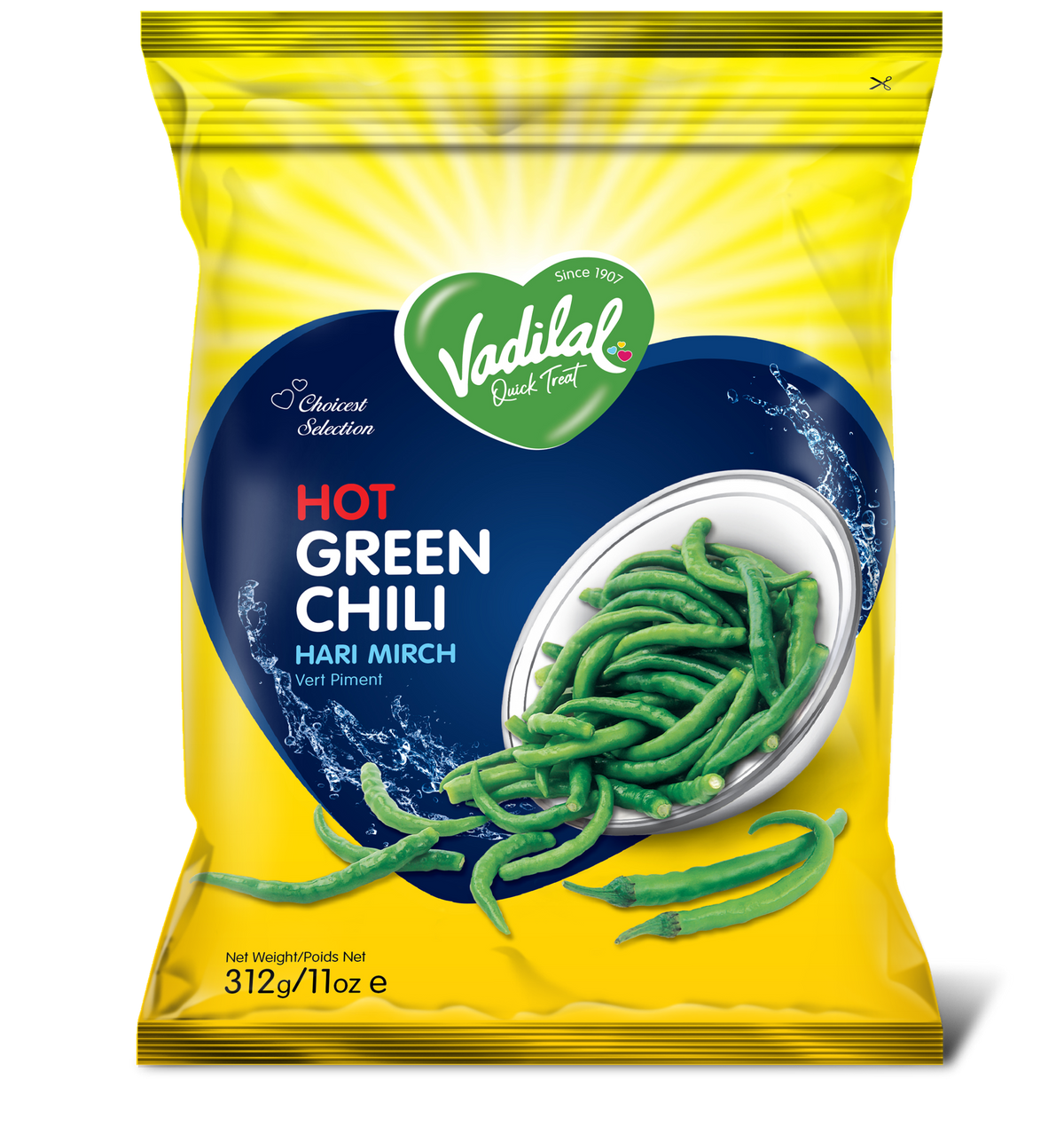 Vadilal Green Chilli Hot 312 g