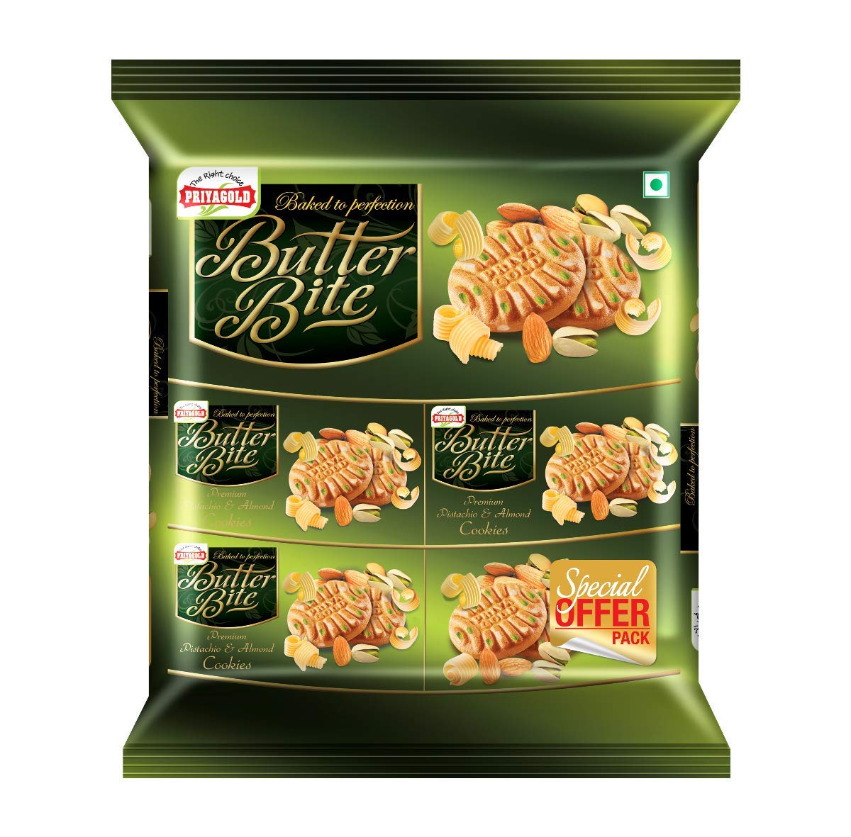 Priya Gold Pista Almond Cookies Family Pack 480 g