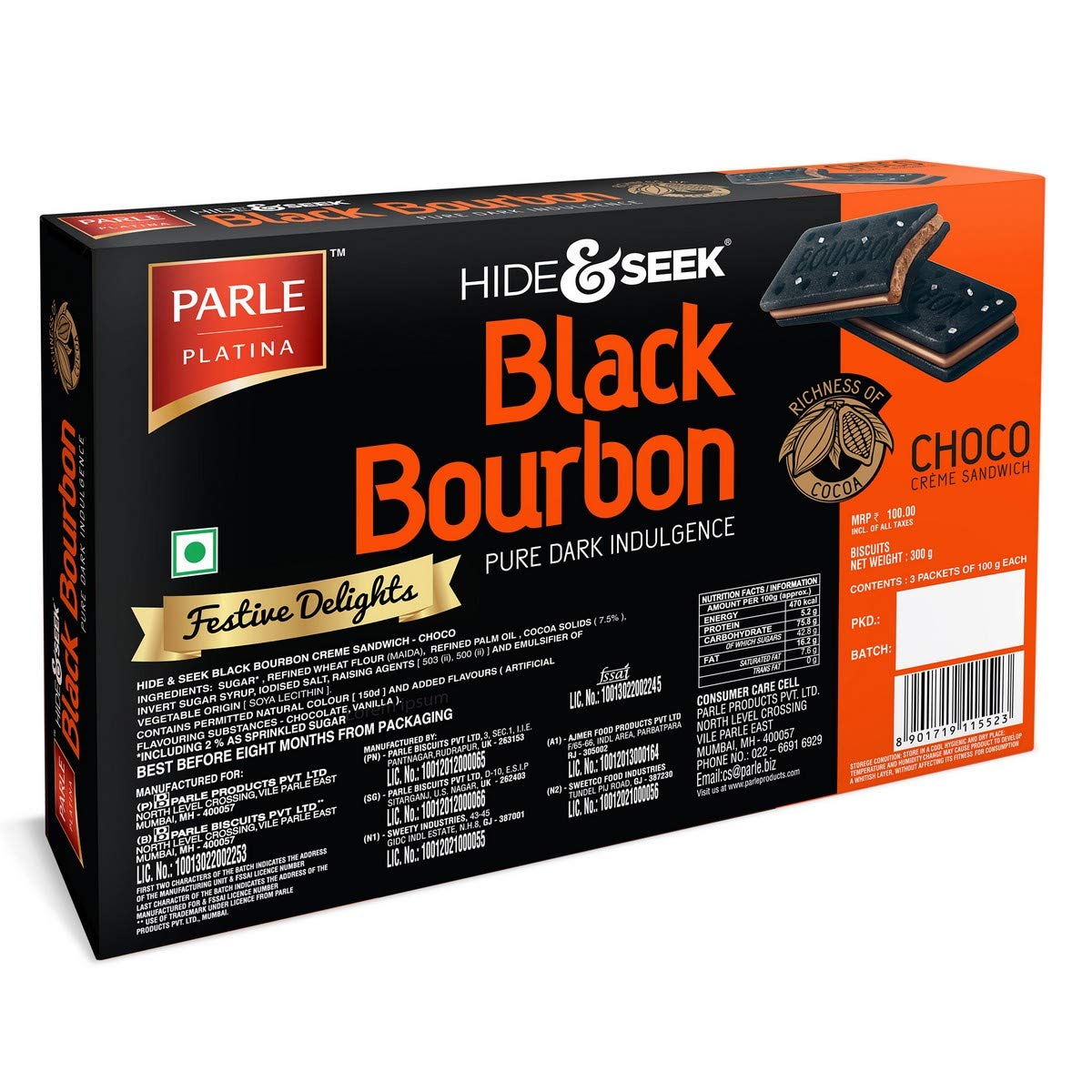 Parle Black Bourbon 300 g