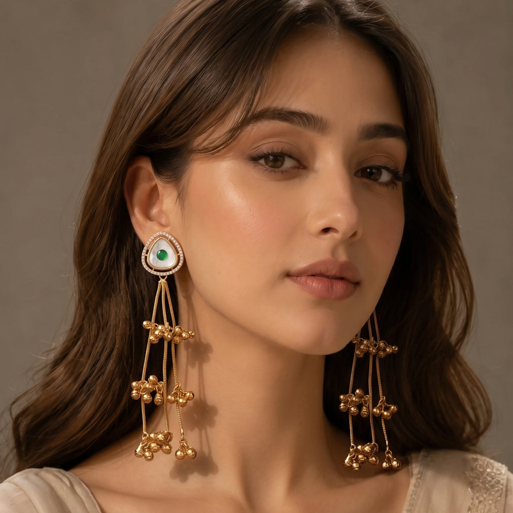 Emerald Chandrika Earrings