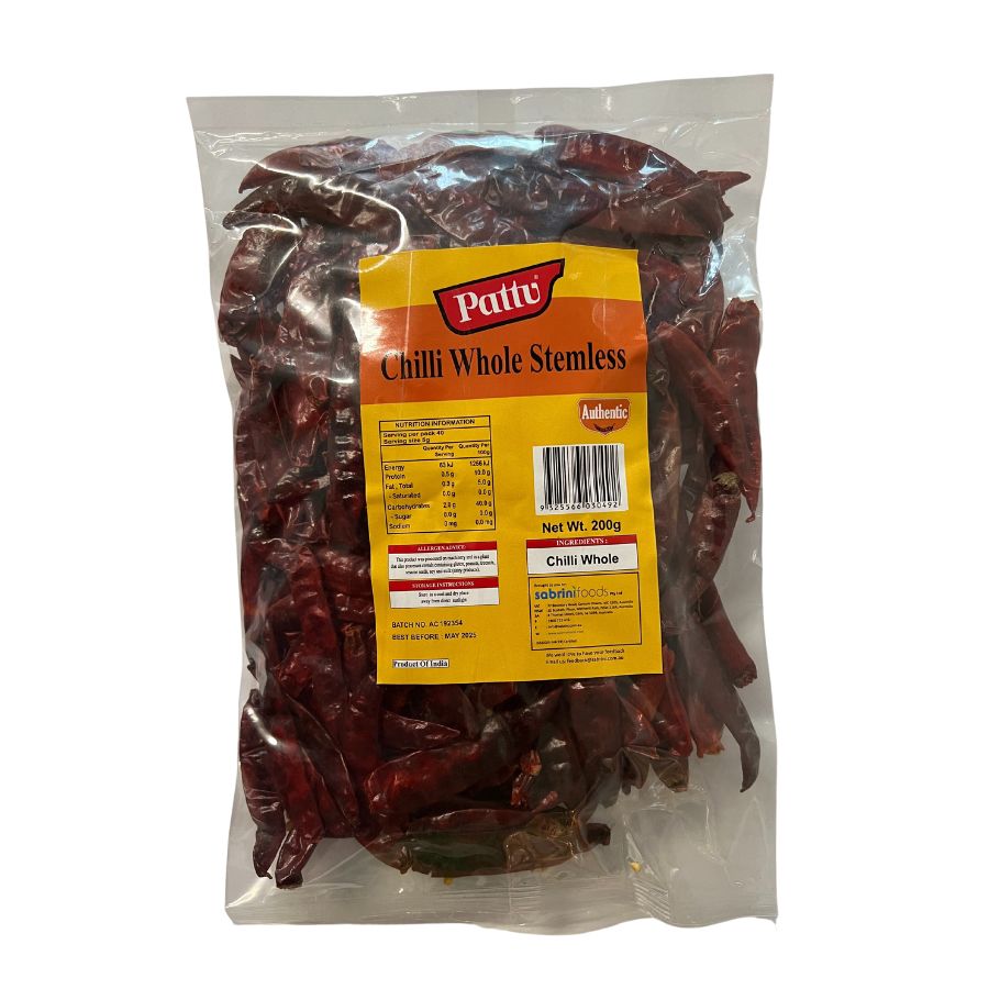 Pattu Chilli Whole Stemless 200 g