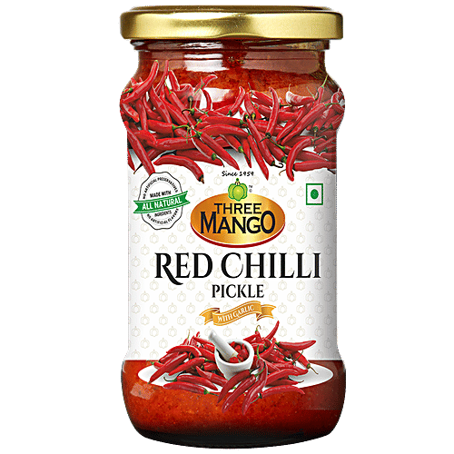 Three Mango Red Chilli Pickle 300 g
