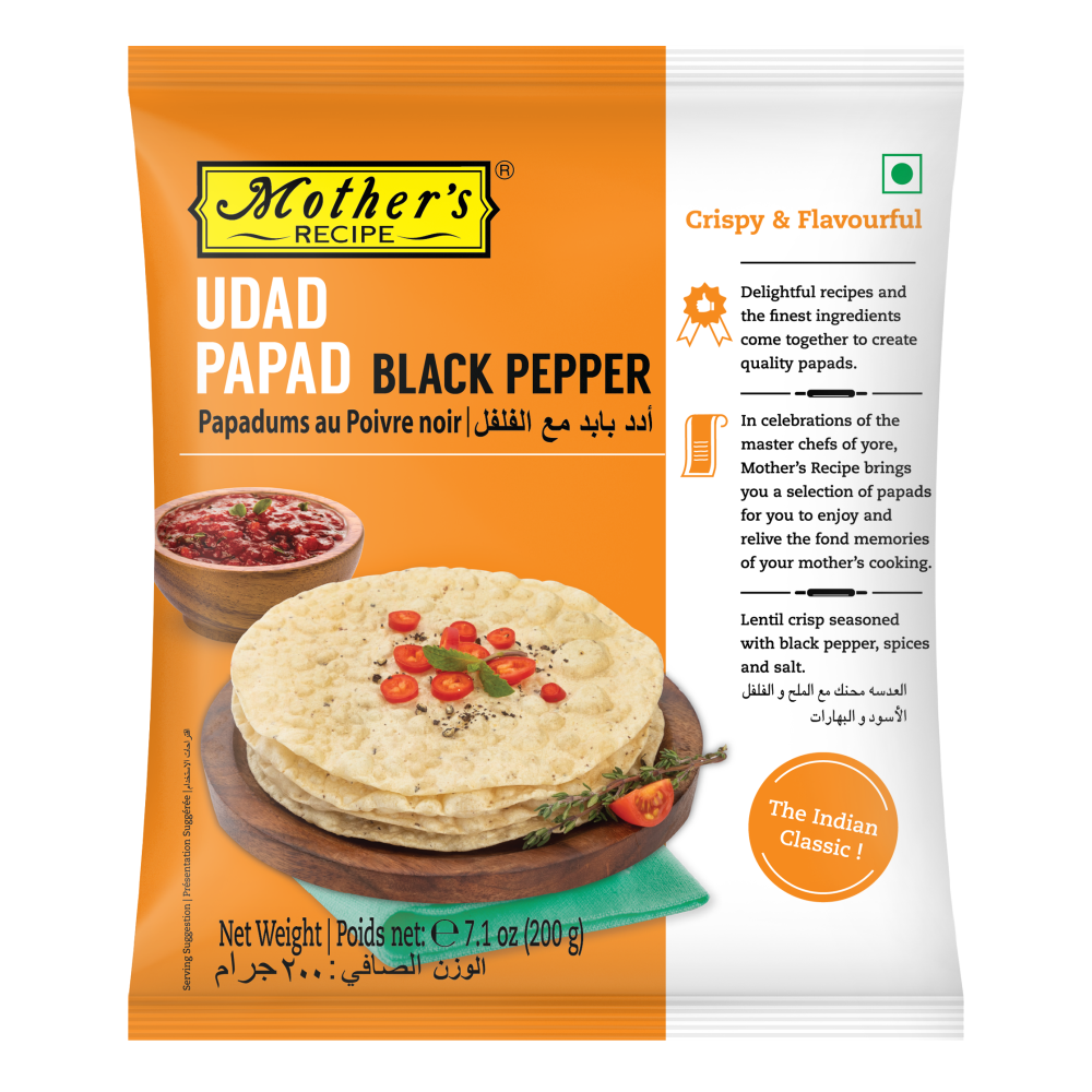 Mothers Udad Black Pepper Papad 200 g